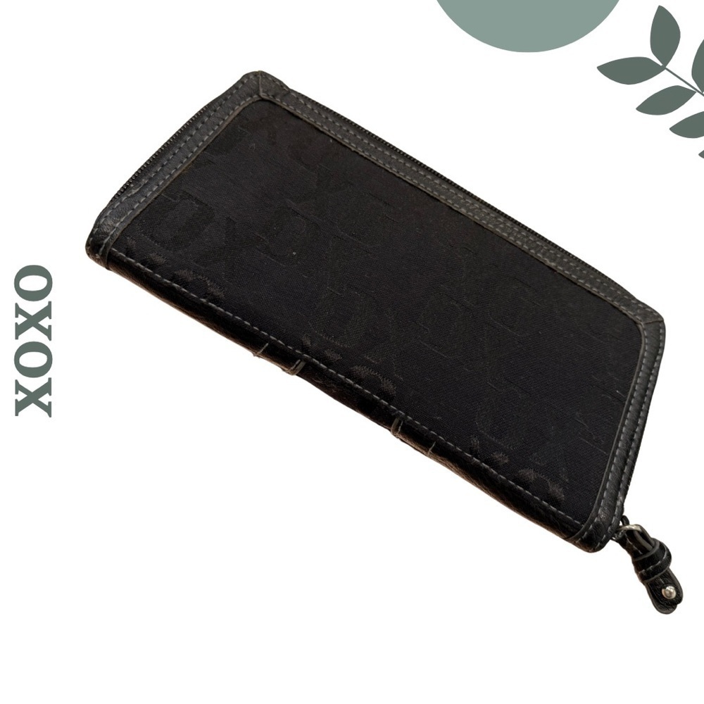 XOXO Black Zip-Around Wallet – Grommet Detail, Multi-Card Slots - Picture 2 of 5